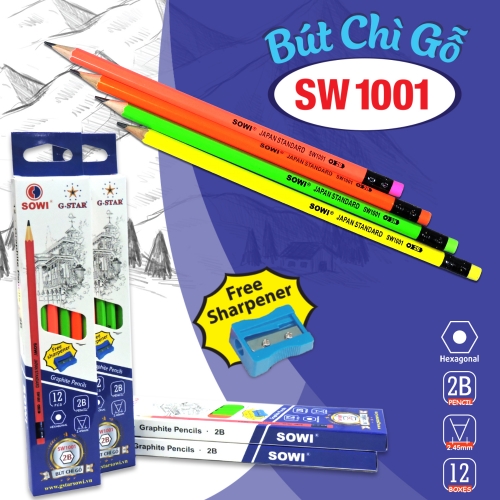 BÚT CHÌ ĐEN SW1001-2B HIỆU SOWI