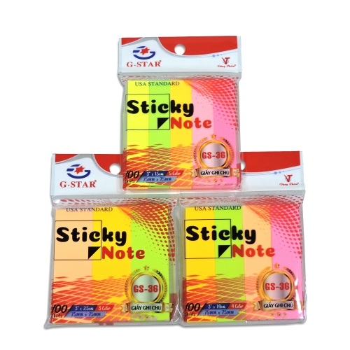 Giấy Ghi Chú NEON Nhiều Màu G-Star